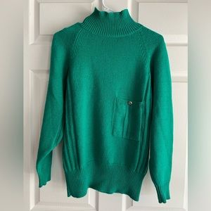 Vintage 90s Green LIZ Wear Slouchy Pullover Wool/Cotton Knit Sweater Top S